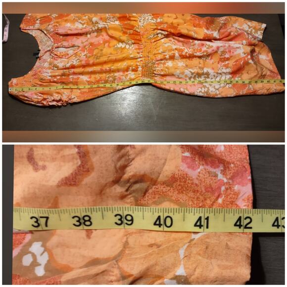 Talbots Pink Orange Silk Floral Drop Waist Dress Size Medium - Picture 7 of 14